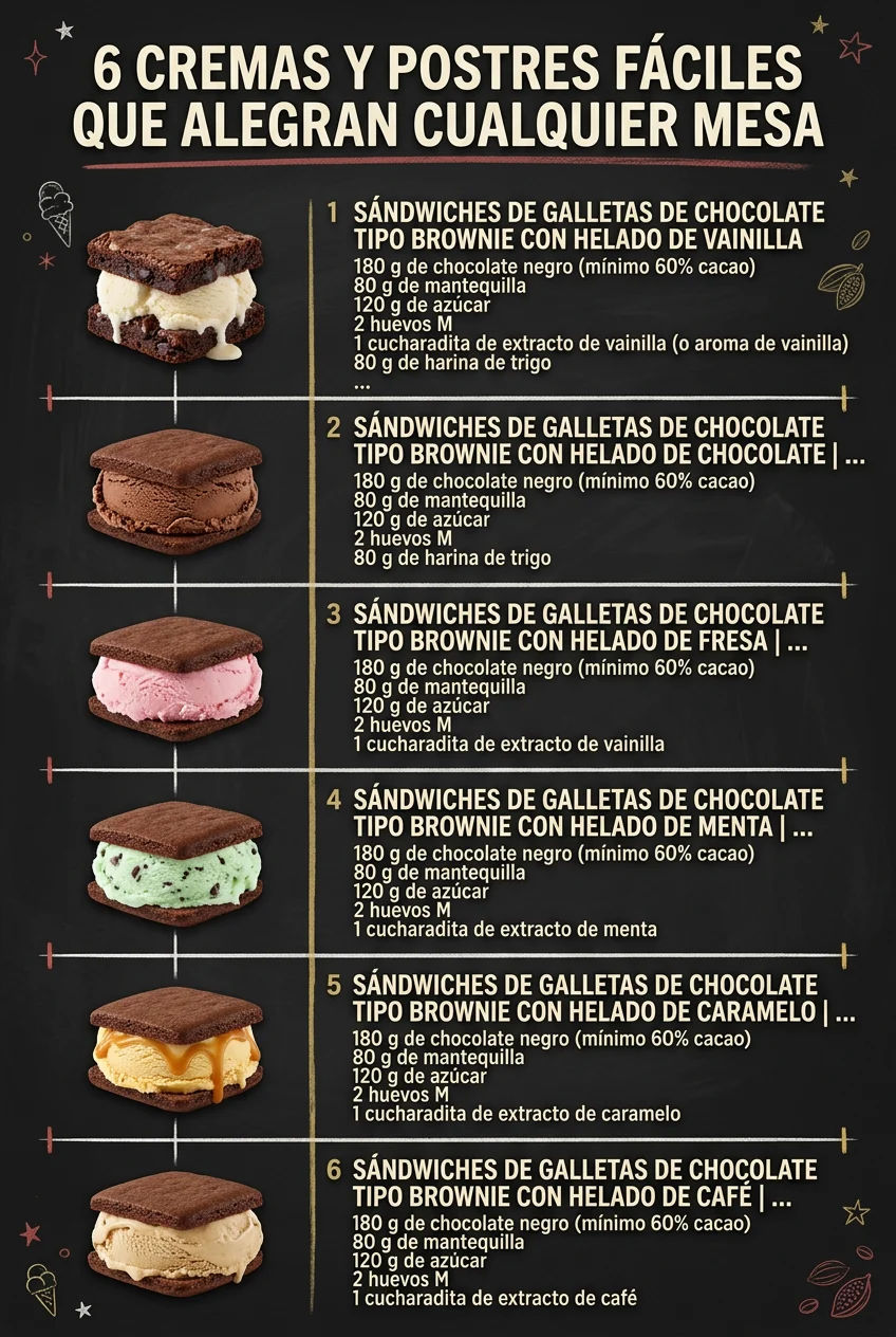 6 Cremas y Postres faciles que alegran cualquier mesa