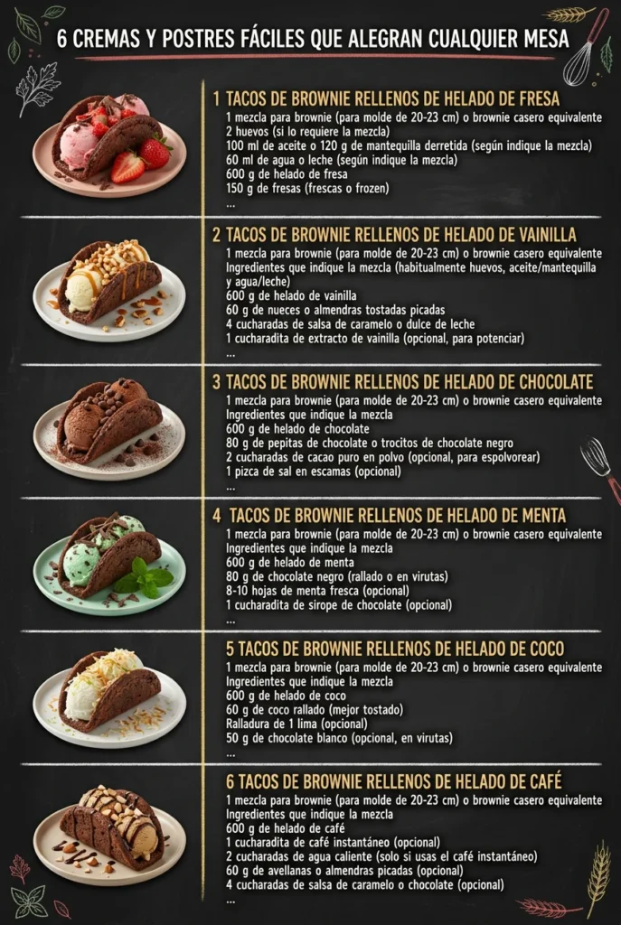 6 Cremas y Postres faciles que alegran cualquier mesa
