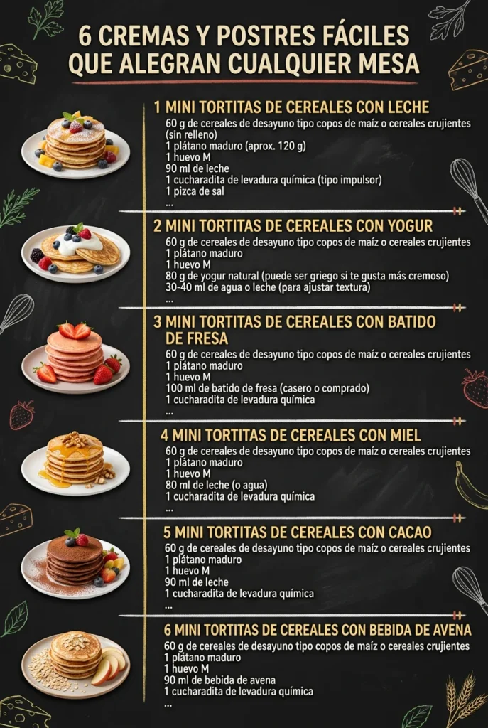 6 Cremas y Postres faciles que alegran cualquier mesa