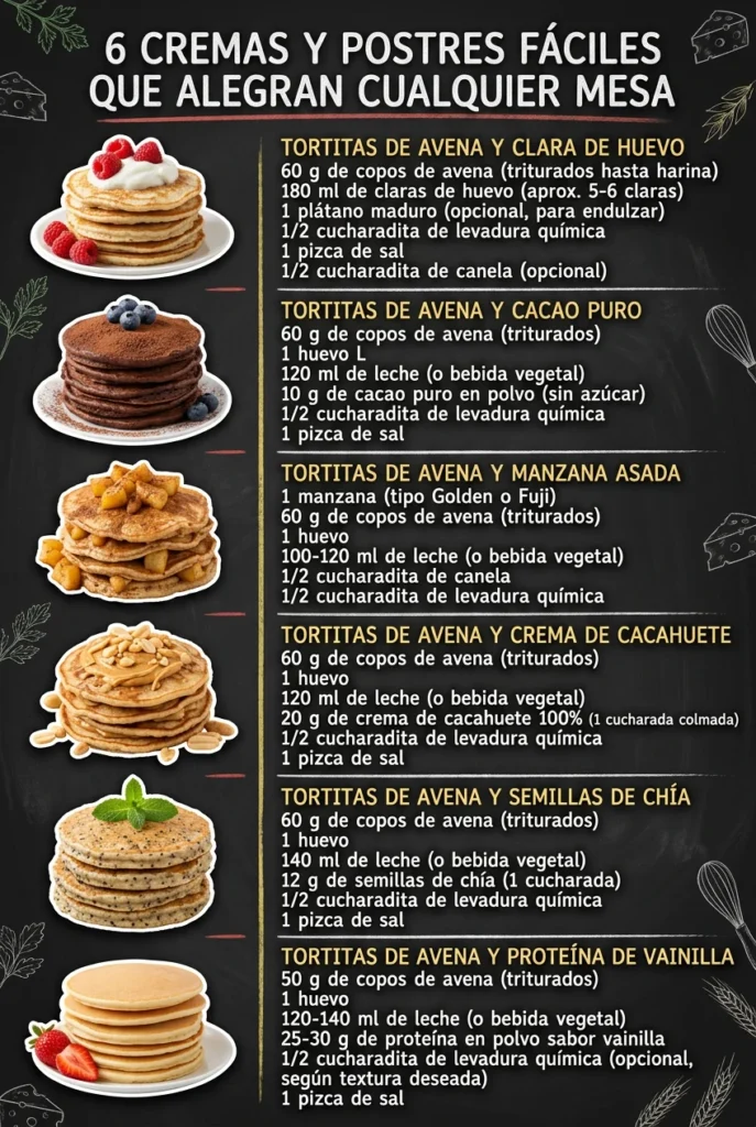 6 Cremas y Postres faciles que alegran cualquier mesa