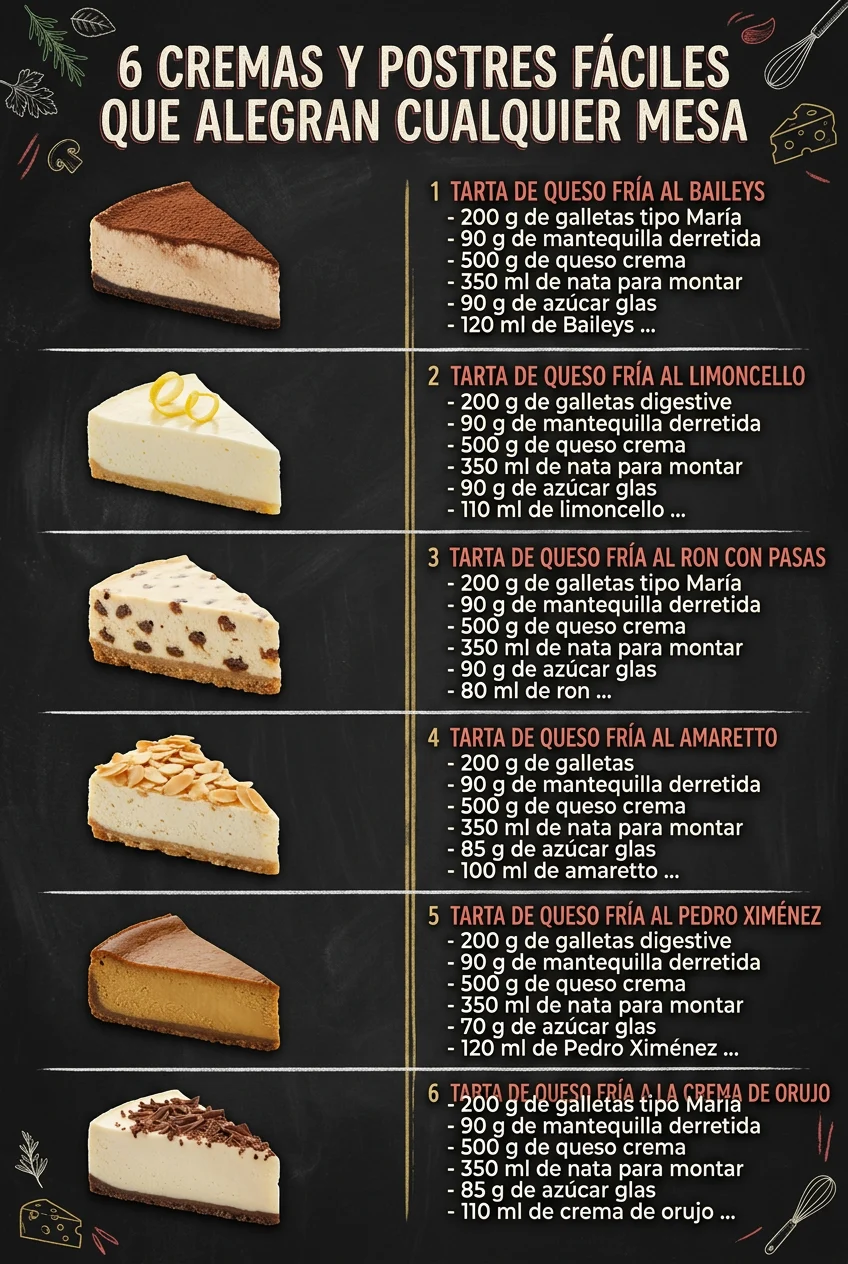 6 Cremas y Postres faciles que alegran cualquier mesa