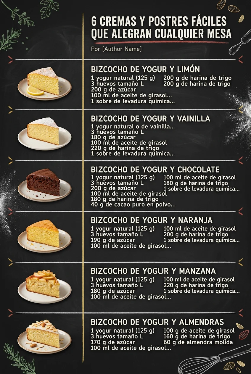 6 Cremas y Postres faciles que alegran cualquier mesa