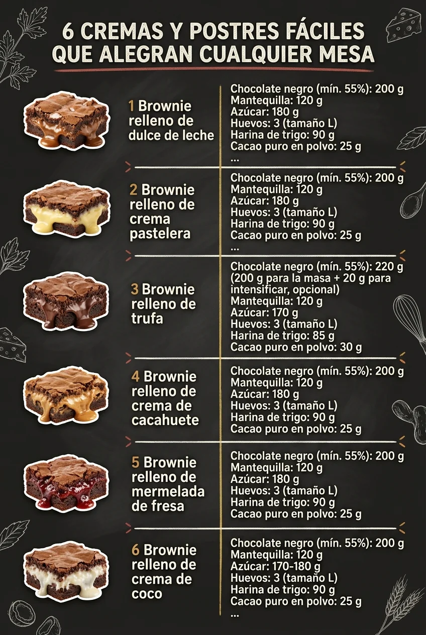 6 Cremas y Postres faciles que alegran cualquier mesa