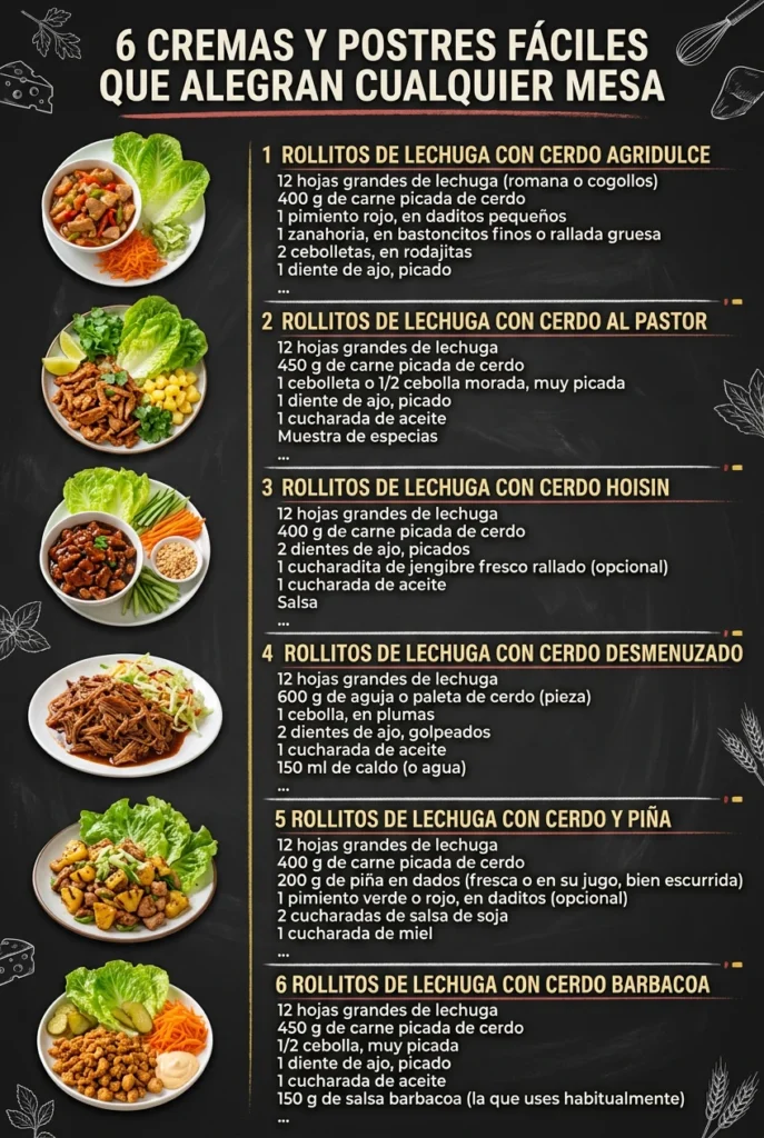 6 Cremas y Postres faciles que alegran cualquier mesa