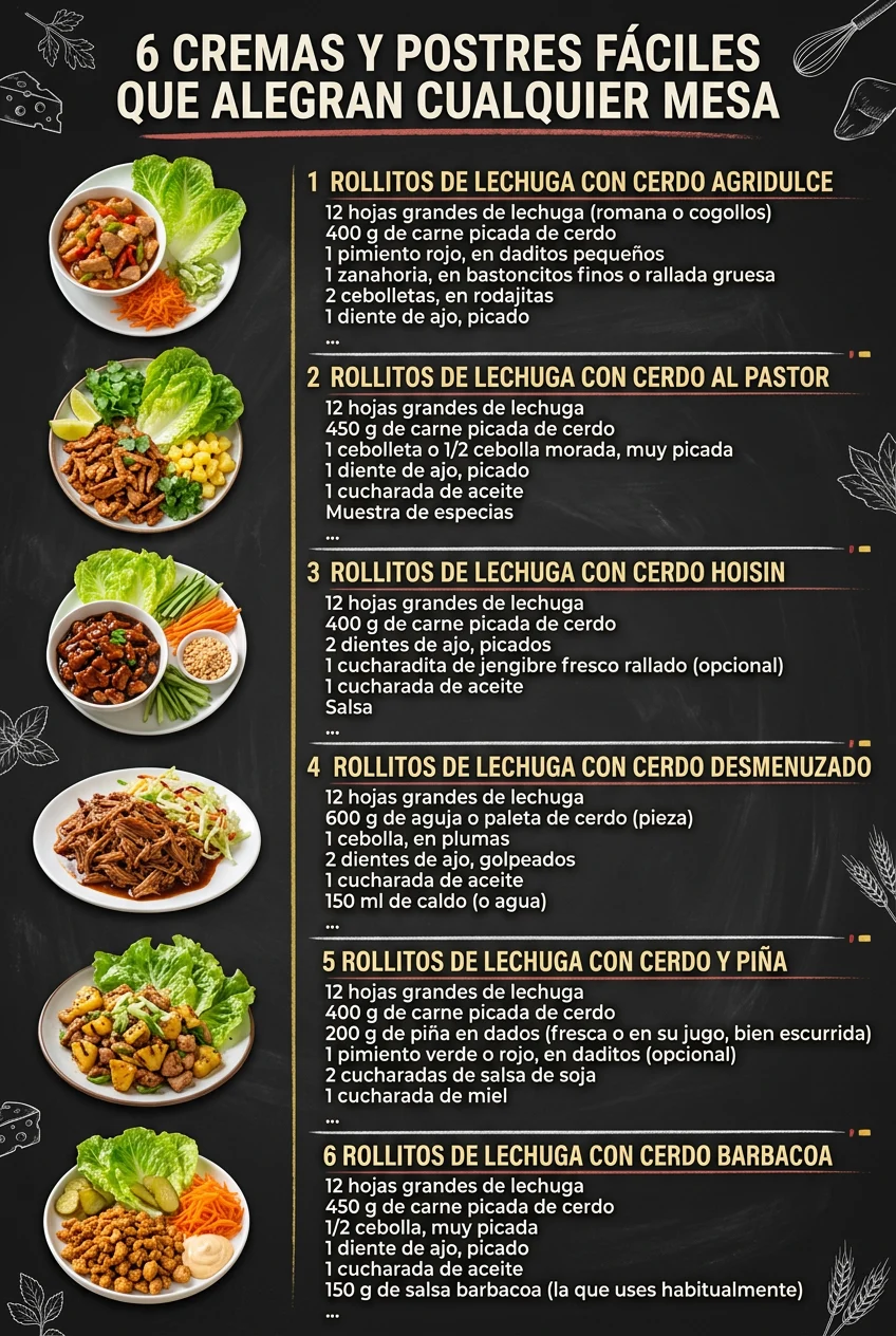 6 Cremas y Postres faciles que alegran cualquier mesa