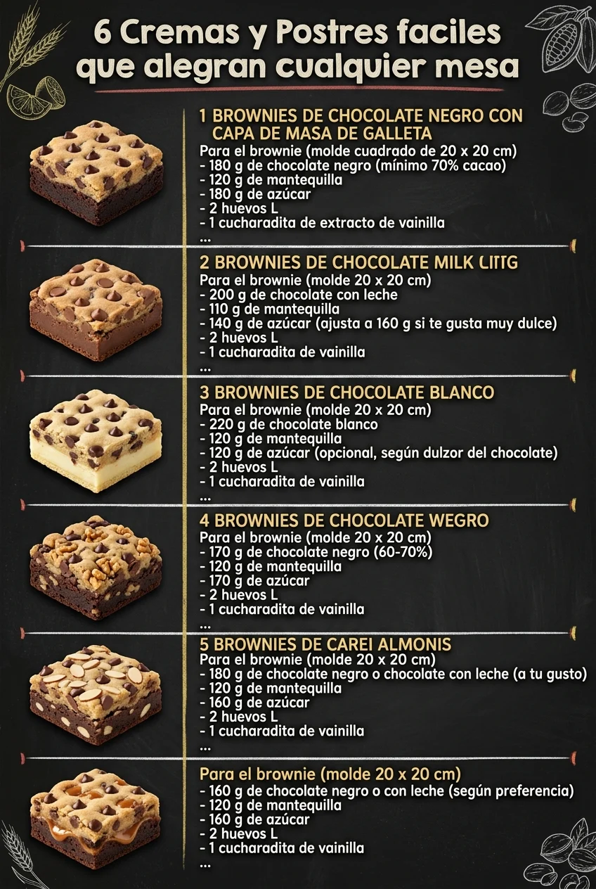 6 Cremas y Postres faciles que alegran cualquier mesa