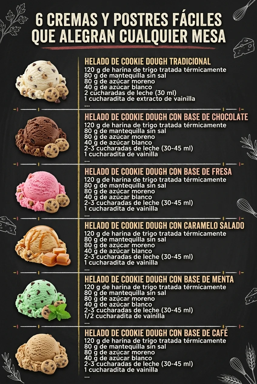 6 Cremas y Postres faciles que alegran cualquier mesa