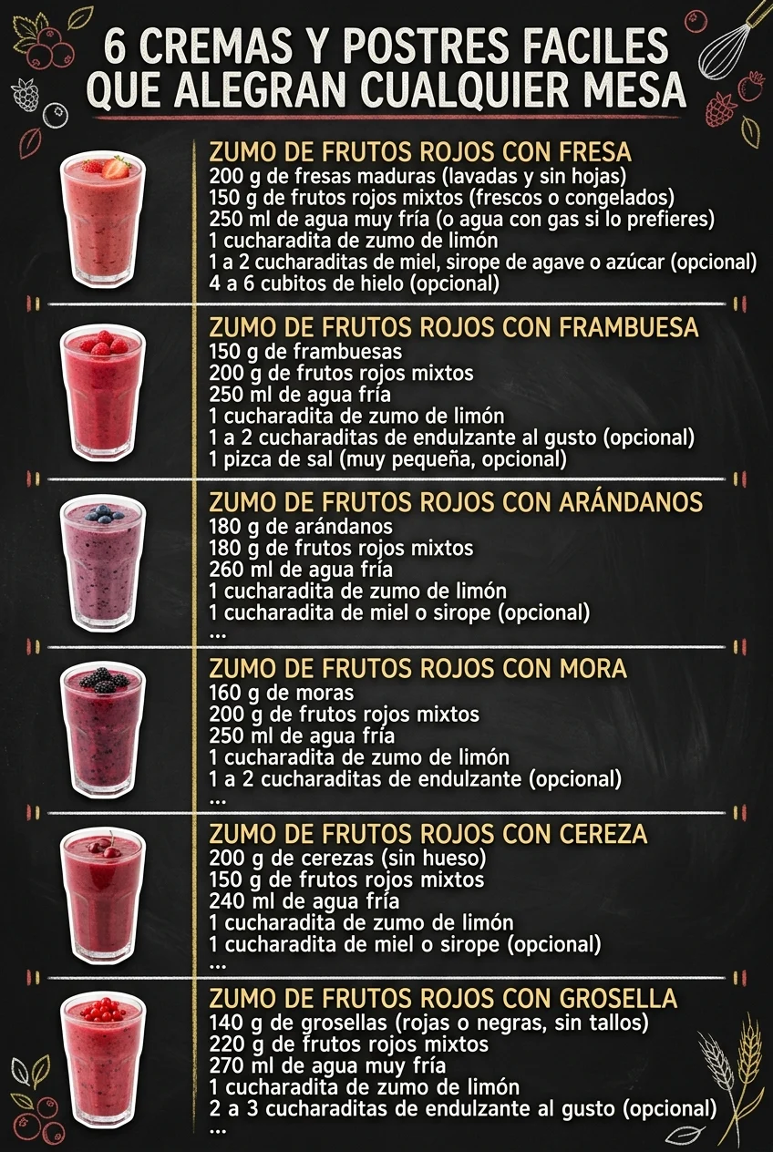 6 Cremas y Postres faciles que alegran cualquier mesa