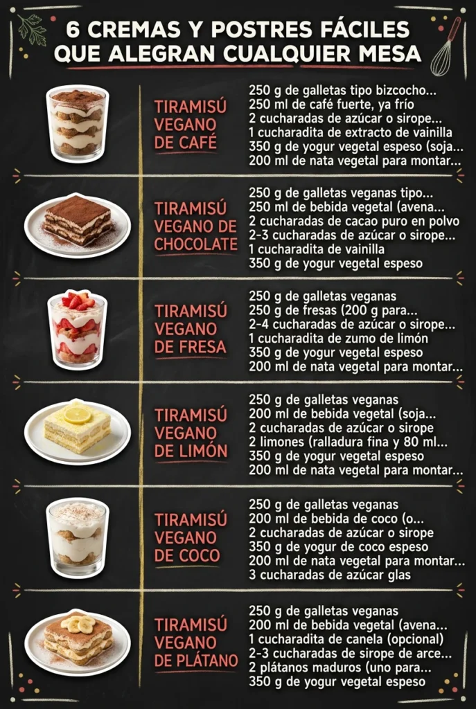 6 Cremas y Postres faciles que alegran cualquier mesa