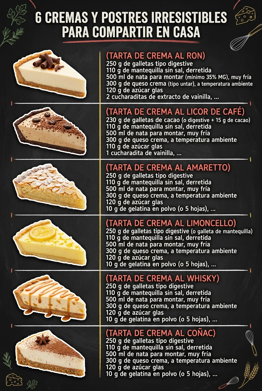 6 Cremas y Postres irresistibles para compartir en casa