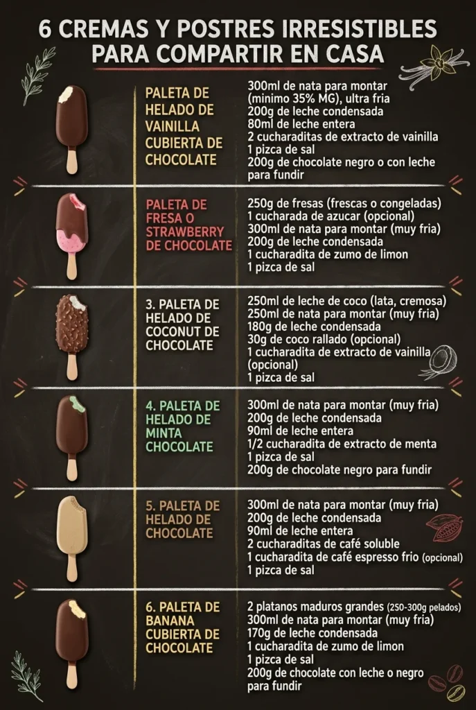 6 Cremas y Postres irresistibles para compartir en casa