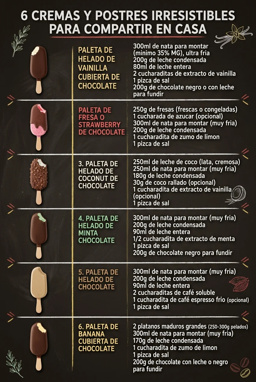 6 Cremas y Postres irresistibles para compartir en casa