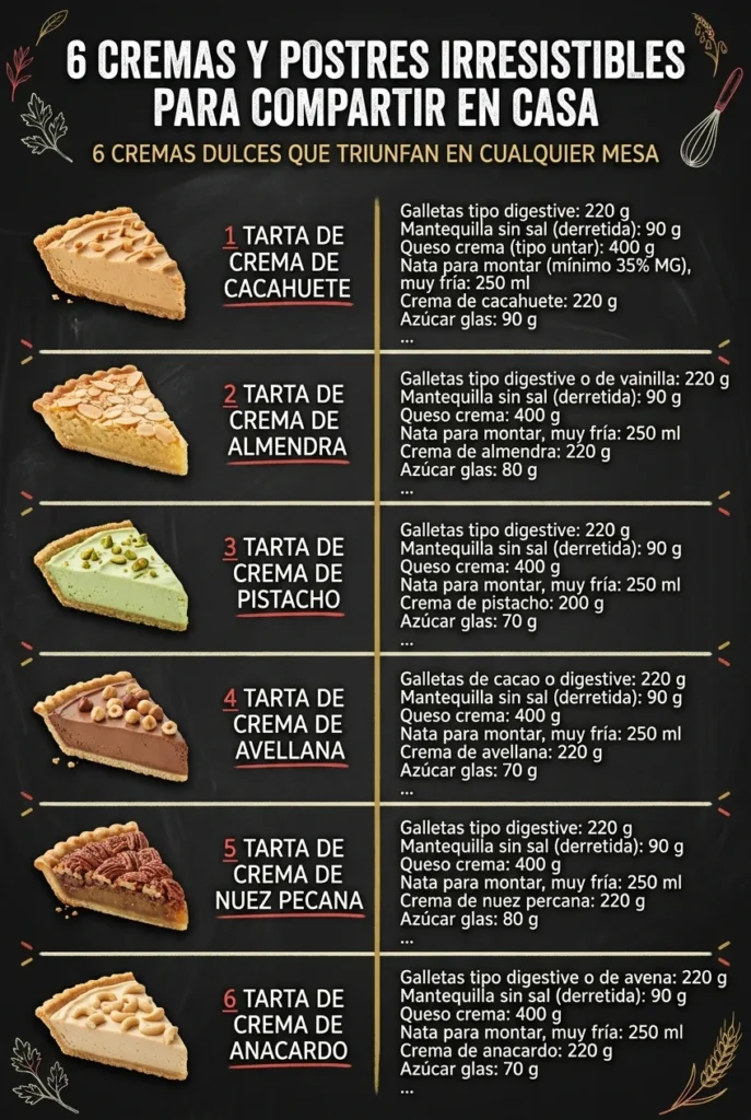 6 Cremas y Postres irresistibles para compartir en casa