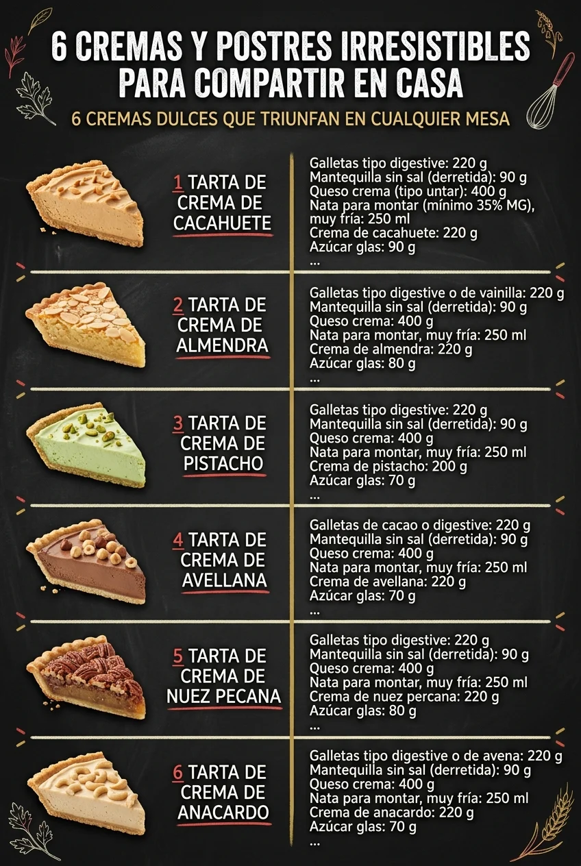 6 Cremas y Postres irresistibles para compartir en casa