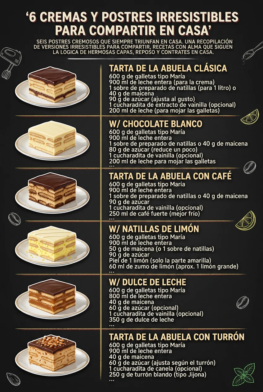 6 Cremas y Postres irresistibles para compartir en casa