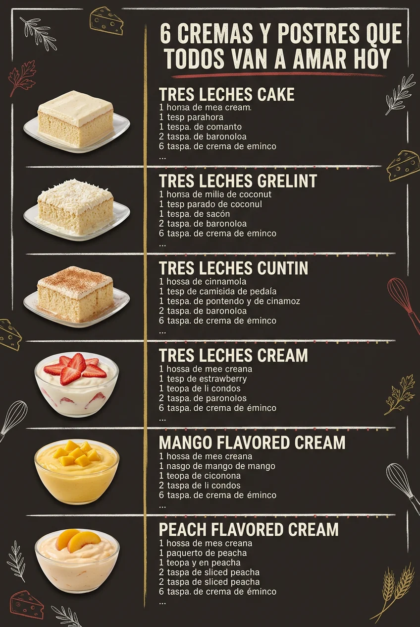 6 Cremas y Postres que todos van a amar hoy