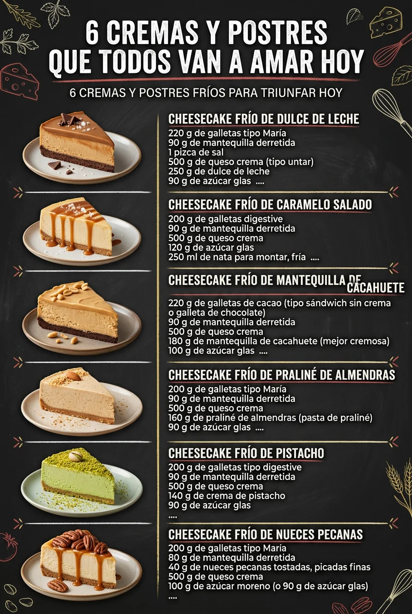 6 Cremas y Postres que todos van a amar hoy