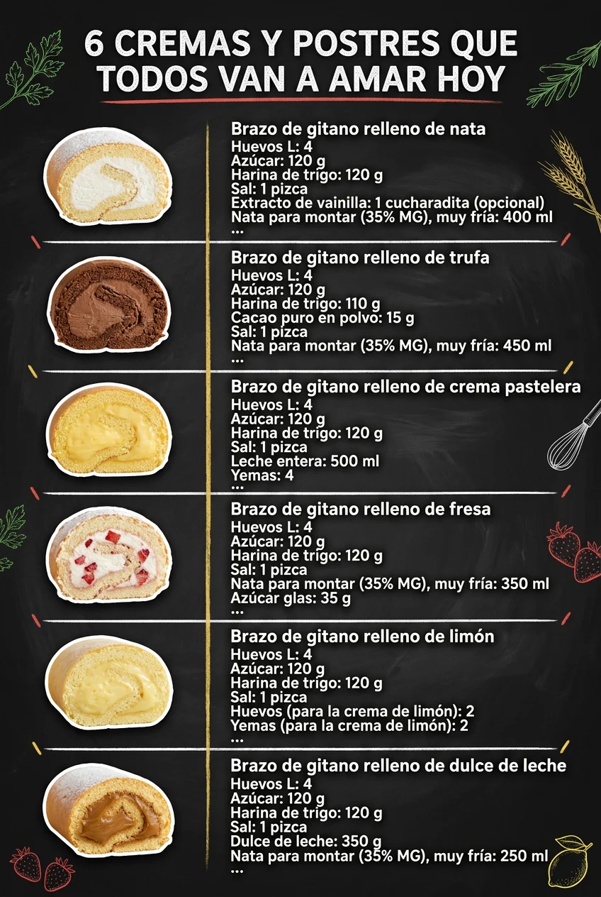 6 Cremas y Postres que todos van a amar hoy