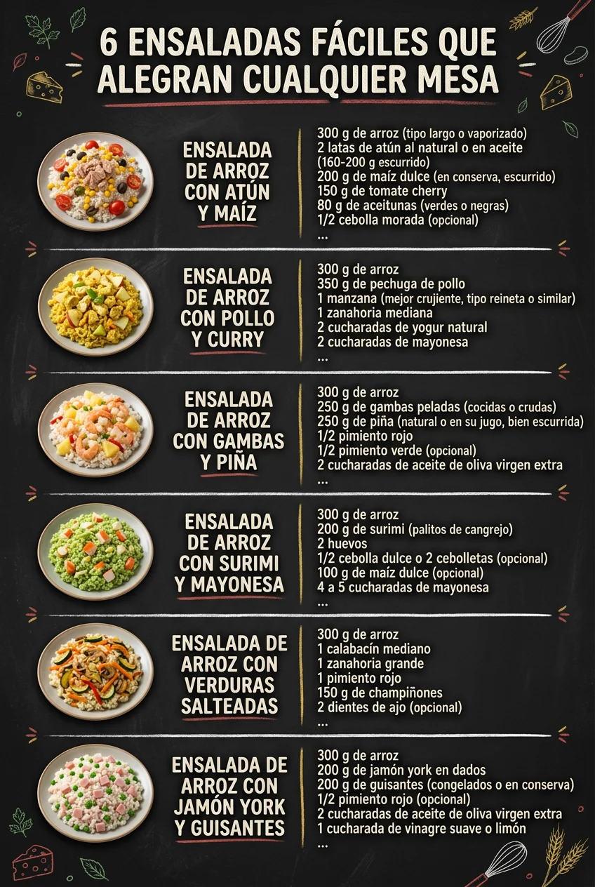 6 Ensaladas faciles que alegran cualquier mesa