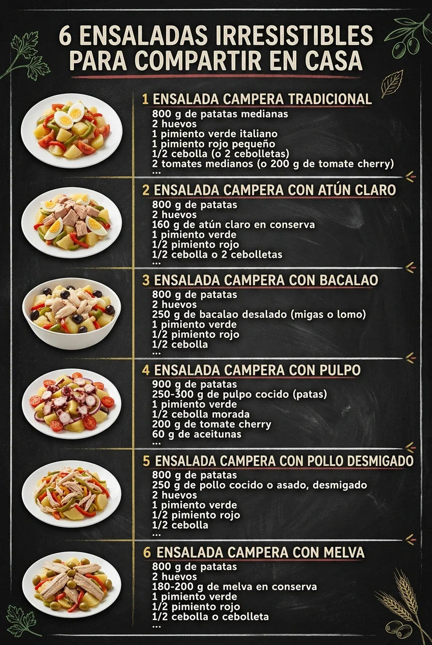 6 Ensaladas irresistibles para compartir en casa