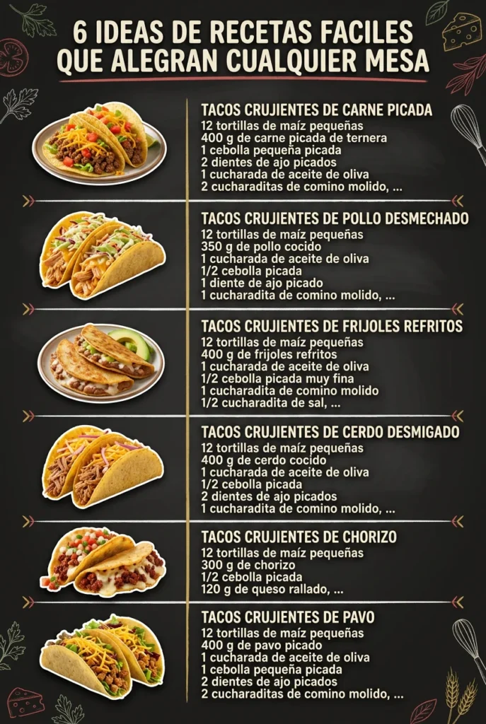 6 Ideas de Recetas faciles que alegran cualquier mesa