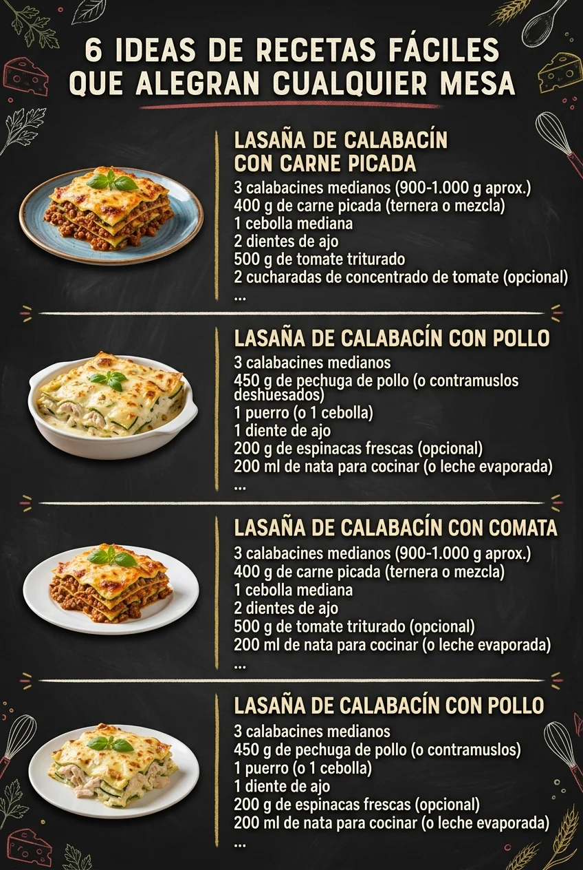 6 Ideas de Recetas faciles que alegran cualquier mesa