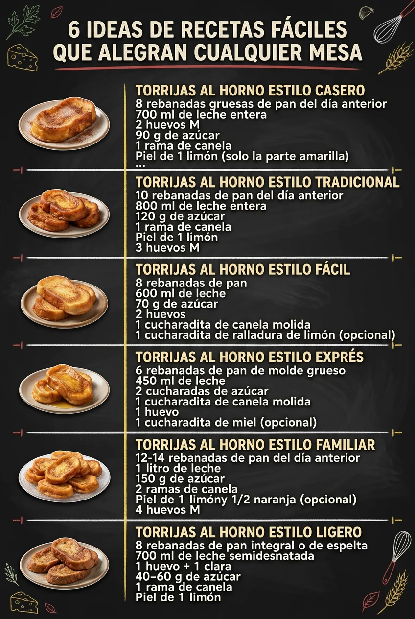 6 Ideas de Recetas faciles que alegran cualquier mesa