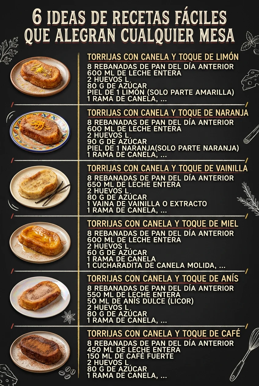 6 Ideas de Recetas faciles que alegran cualquier mesa