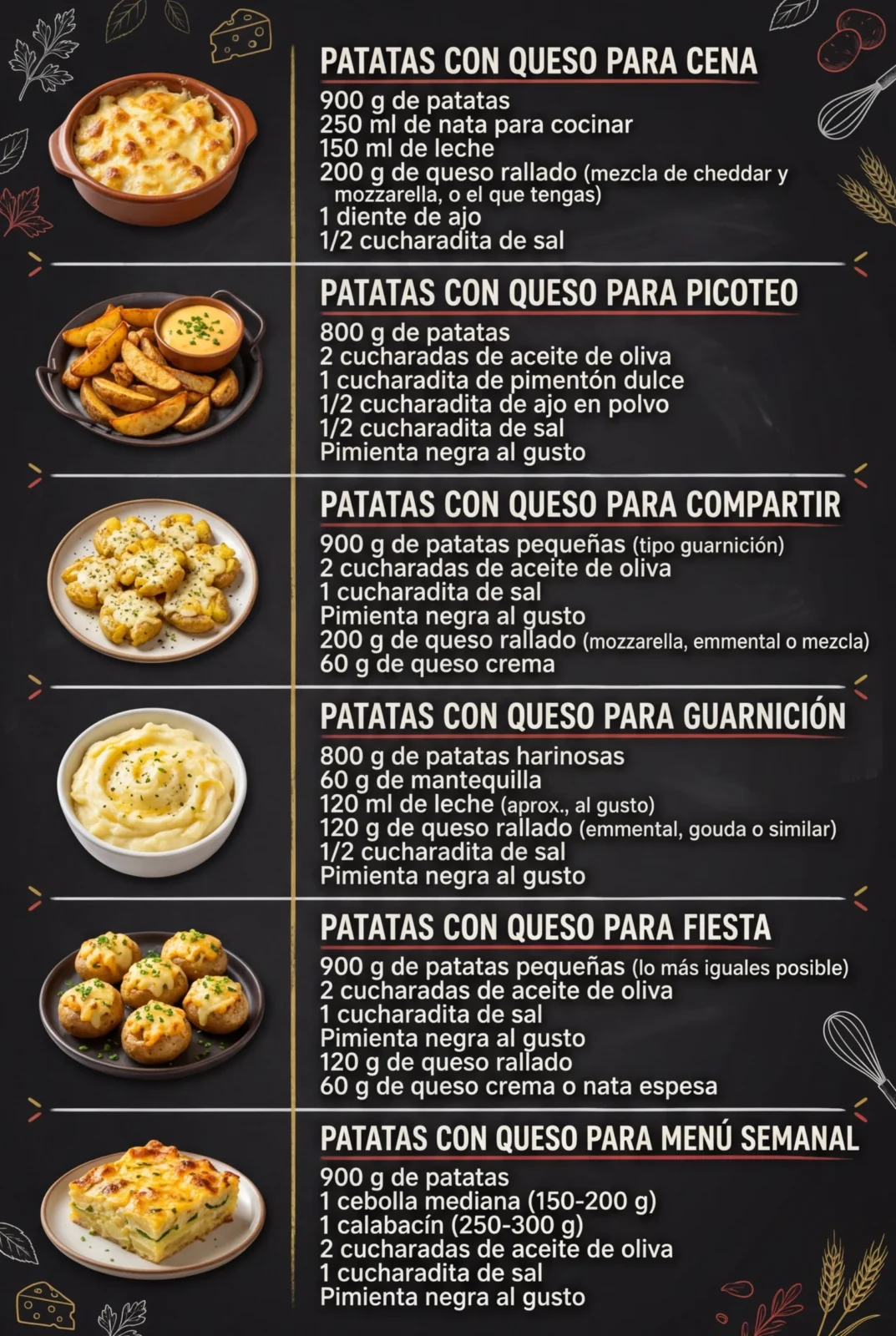 6 Ideas de Recetas faciles que alegran cualquier mesa