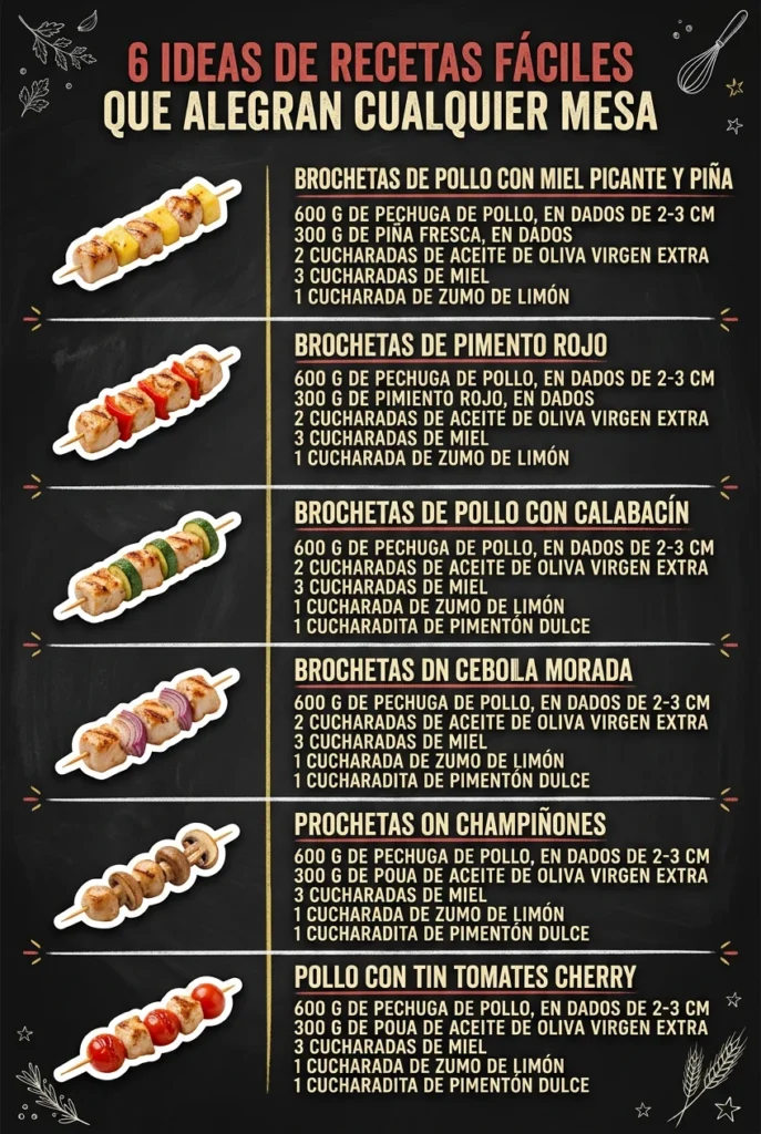 6 Ideas de Recetas faciles que alegran cualquier mesa