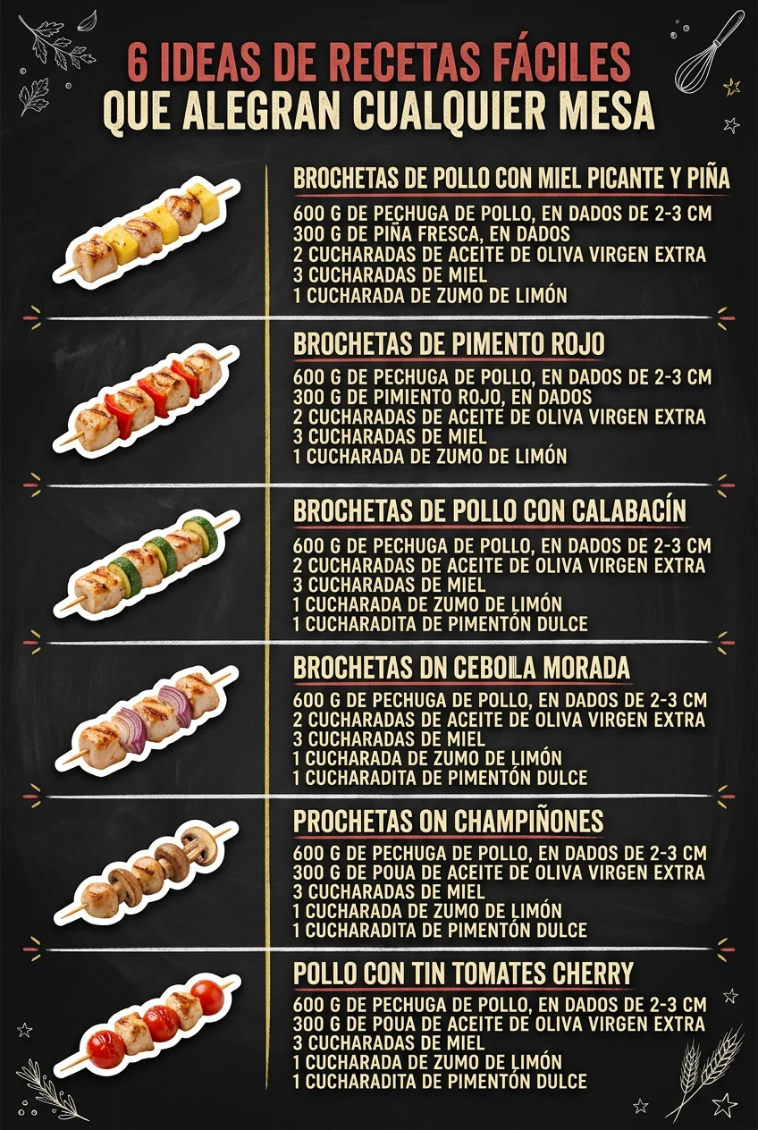 6 Ideas de Recetas faciles que alegran cualquier mesa