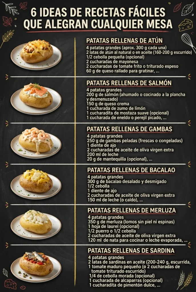 6 Ideas de Recetas faciles que alegran cualquier mesa