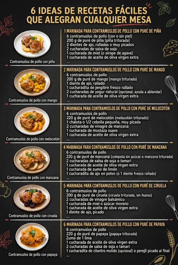6 Ideas de Recetas faciles que alegran cualquier mesa
