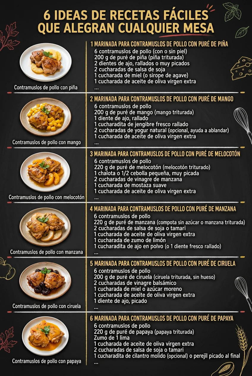 6 Ideas de Recetas faciles que alegran cualquier mesa