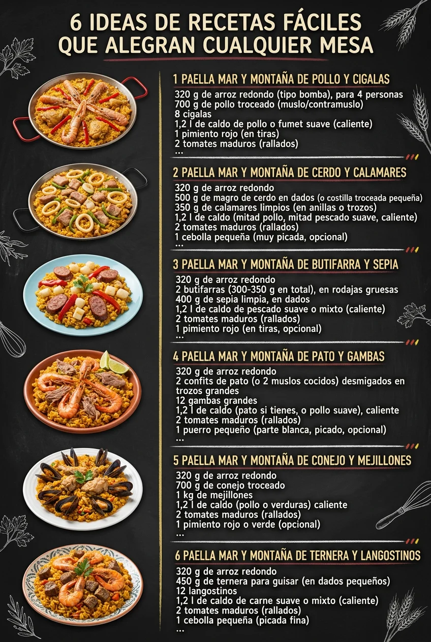 6 Ideas de Recetas faciles que alegran cualquier mesa