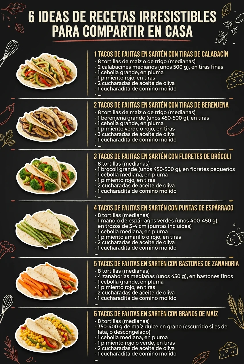 6 Ideas de Recetas irresistibles para compartir en casa