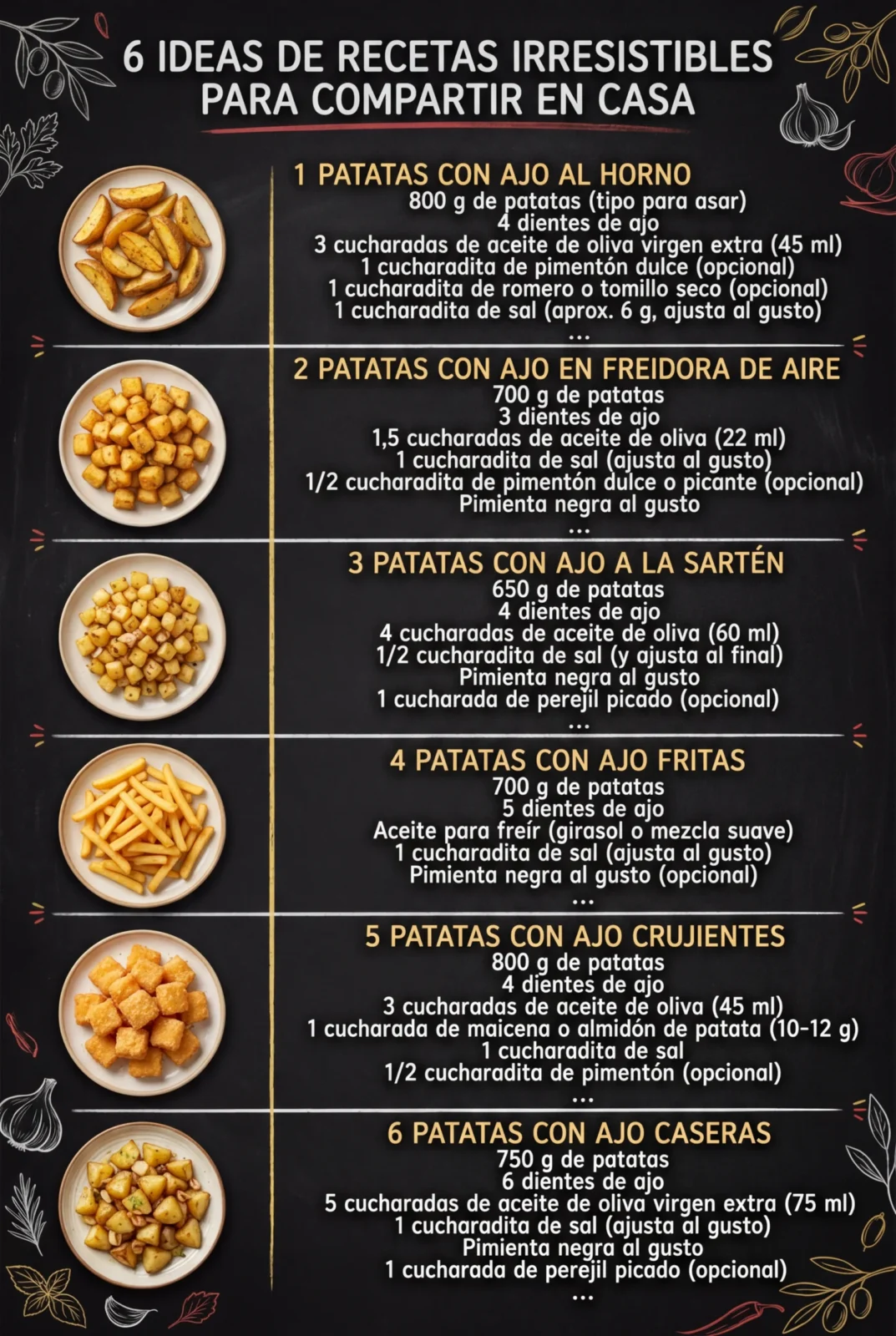 6 Ideas de Recetas irresistibles para compartir en casa