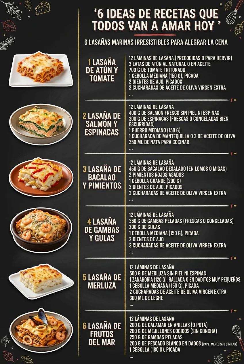 6 Ideas de Recetas que todos van a amar hoy