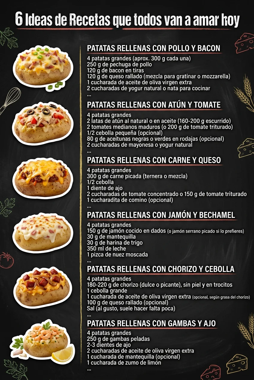 6 Ideas de Recetas que todos van a amar hoy