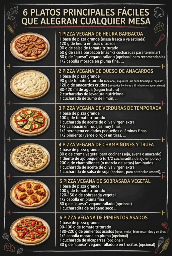 6 Platos Principales faciles que alegran cualquier mesa