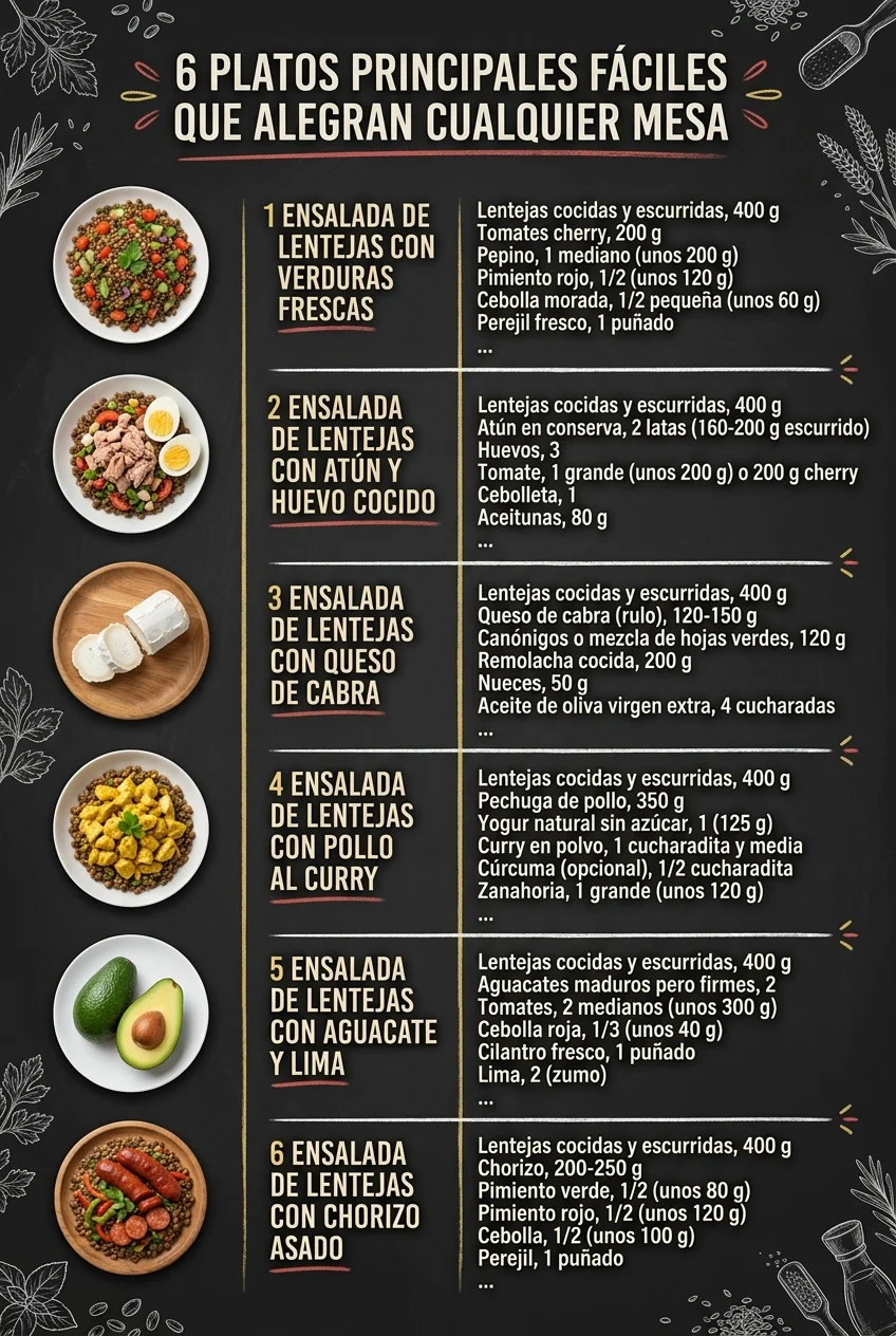 6 Platos Principales faciles que alegran cualquier mesa