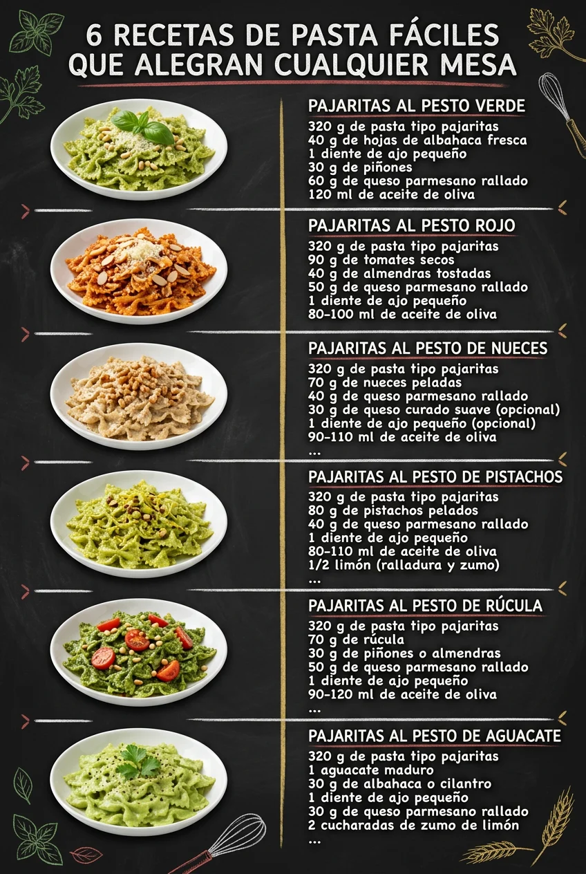 6 Recetas de Pasta faciles que alegran cualquier mesa