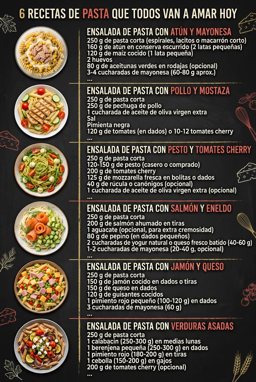 6 Recetas de Pasta que todos van a amar hoy
