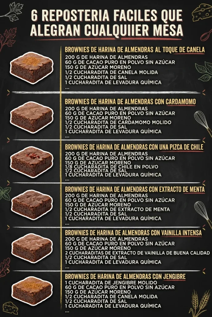 6 Reposteria faciles que alegran cualquier mesa