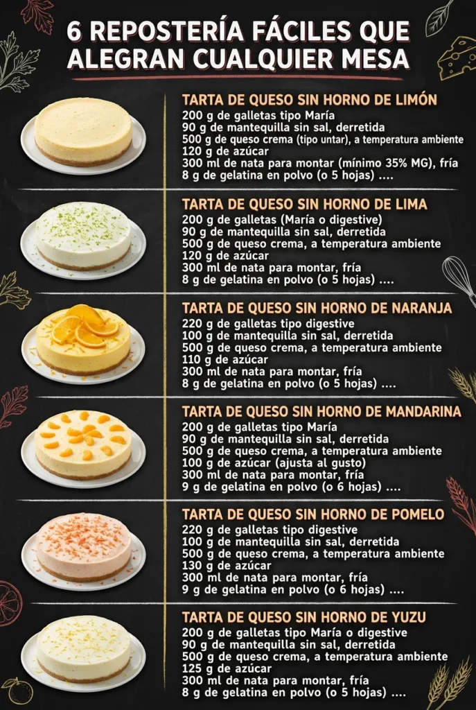 6 Reposteria faciles que alegran cualquier mesa