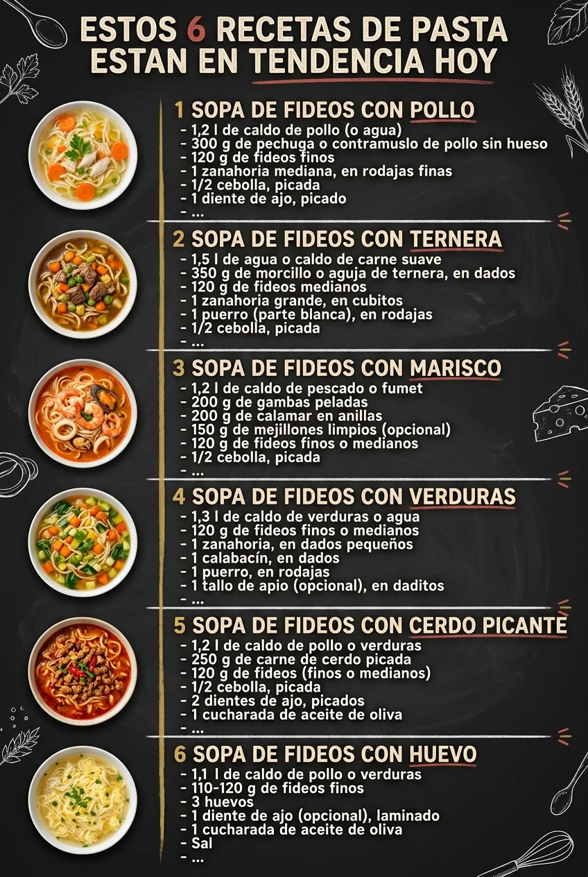 Estos 6 Recetas de Pasta estan en tendencia hoy