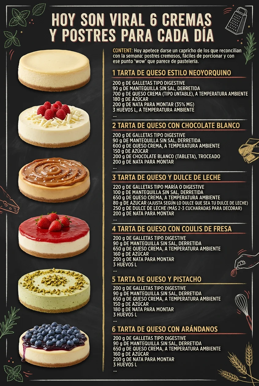 Hoy son viral 6 Cremas y Postres para cada dia