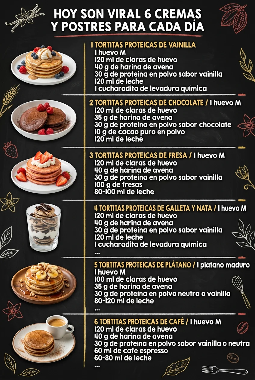 Hoy son viral 6 Cremas y Postres para cada dia