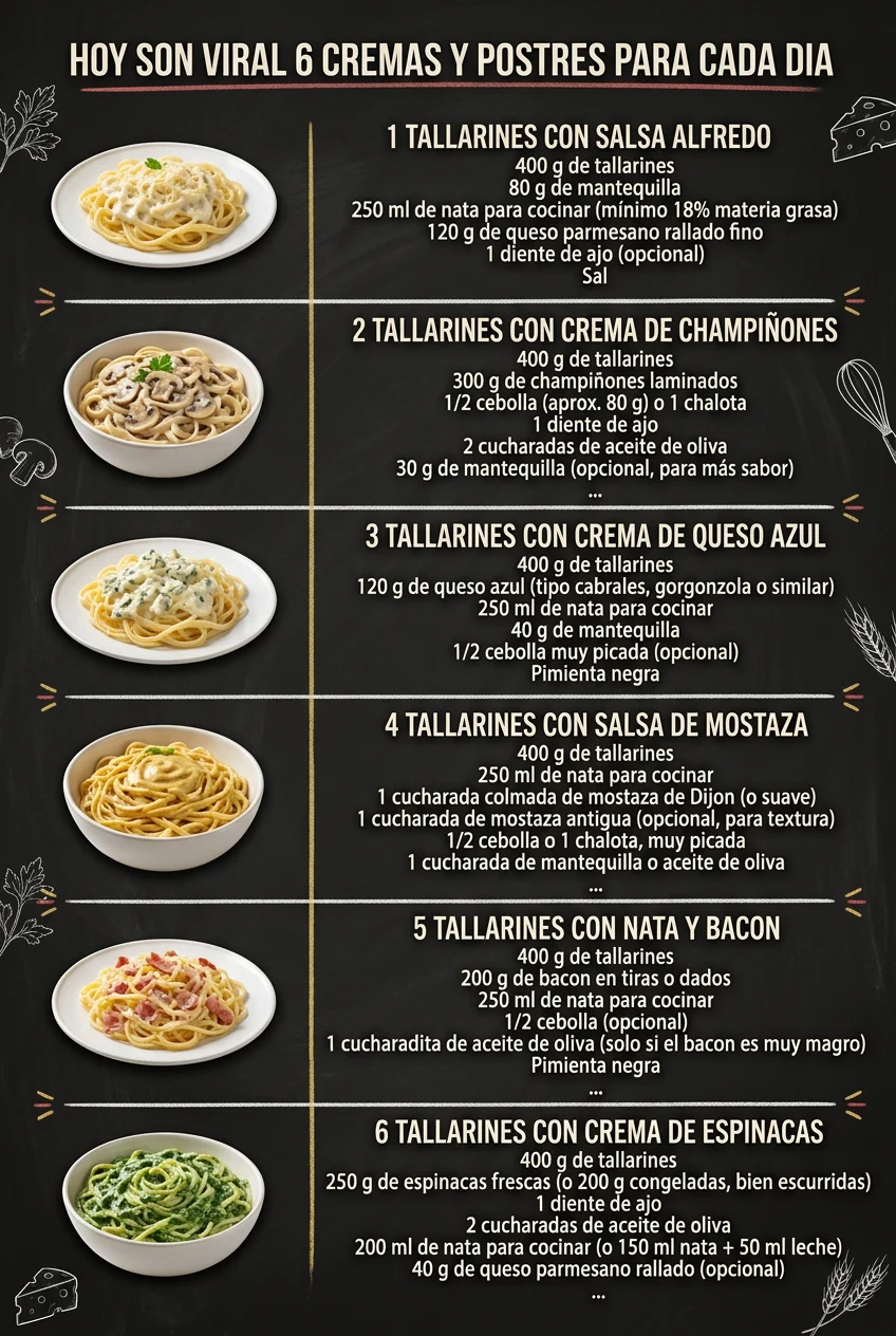 Hoy son viral 6 Cremas y Postres para cada dia