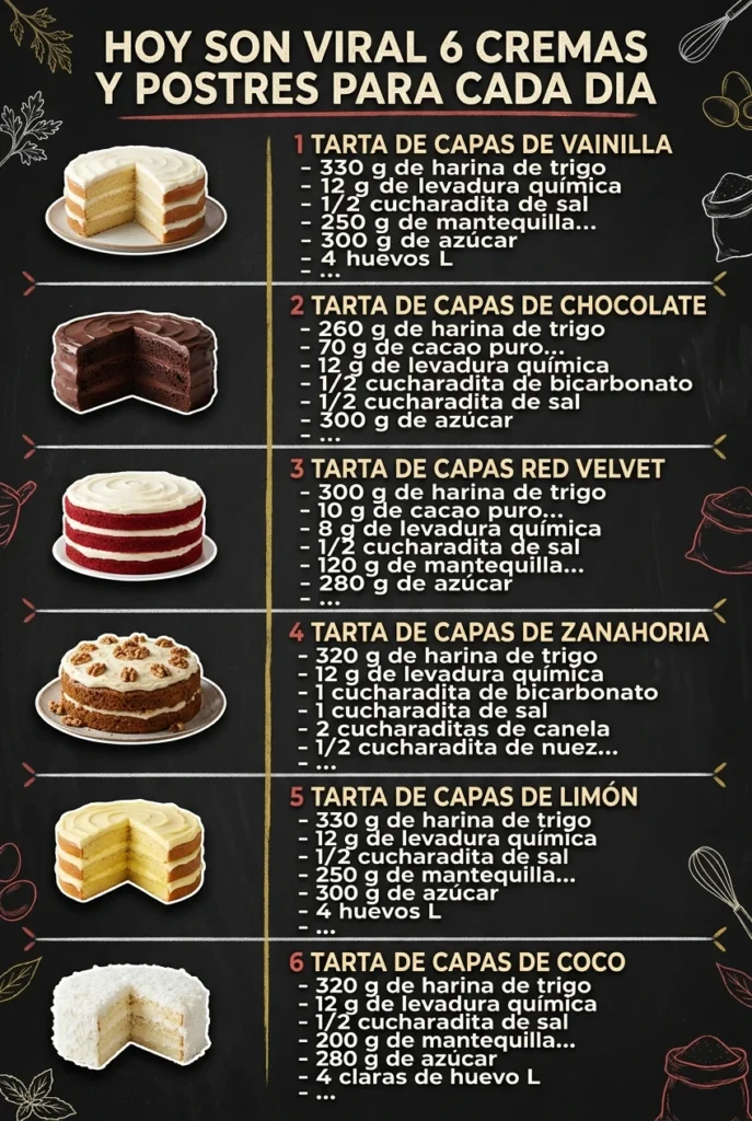 Hoy son viral 6 Cremas y Postres para cada dia